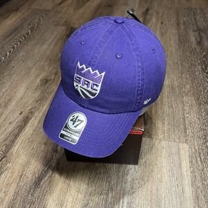 '47 Sacramento Kings Hat Purple Gray Perfect Fit Large Dad Cap NBA Basketball‎